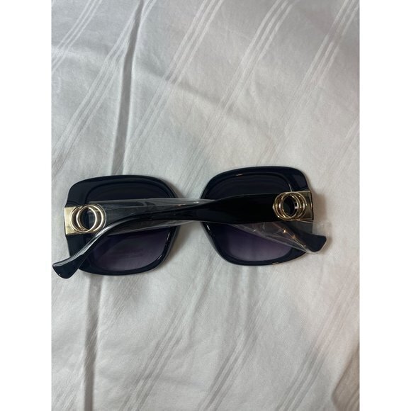 Call Me Baby Square Frame Temple Design Sunglasses‎ Black